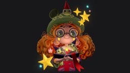 Girl with chameleons, dtiys chameleon, cute, illustration, digital3d, 3dsculpting, drawthisinyourstyle, character, girl, fantasy, dtiys, dtiyschallenge, poopidtiys2023