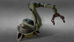 Industrial robot props, old, machine, downloadable, substancepainter, asset, blender, lowpoly, gameasset, robot, industrial