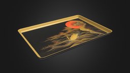 Japanese Tray 01 japan, prop, tray, edo, cc0, lowpoly, gameready, japanese, makie