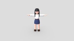 Minimal Woman Cartoon Character 01 body, minimal, cute, people, figure, woman, charactermodel, cartooncharacter, character, girl, cartoon, lowpoly, female, stylized, characterdesign, human, anime