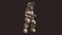 Metalslug Fio 3dprintable, 3dprinting, woman, metalslug, fio, 3dprint, girl, game, female