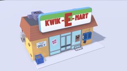 Kwik-E Mart assets, buildings, architectural, market, simpsons, supermarket, isometric, kwikemart, kwik, architecture, asset, blender, lowpoly, blender3d, gameasset, house, simpsons-house, simpsons-cartoon, simpsons3d, noai