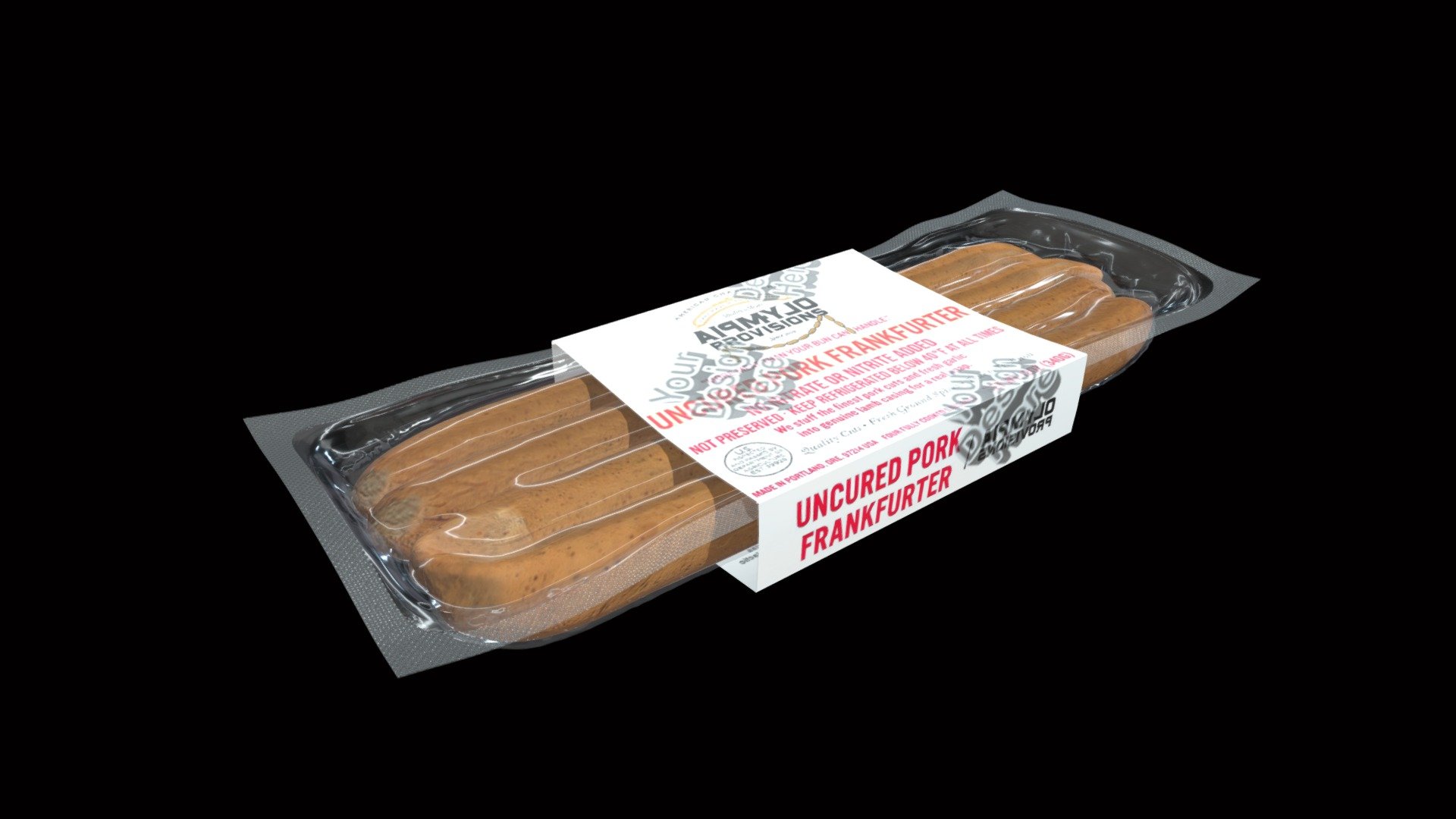 High-quality and photorealistic 3D model will add detail and realism to any of your rendering projects. All textures are copied from the original product and processed in Photoshop. Textures with company logos are protected by copyright and cannot be used in your projects. Apply your own logo when using the model.

You can find more information here: https://studio3dpackage.com/en/frankfurter-long/

Features:

   Polygonal model scaled 10:1 from actual size

   Consists of 4 separate parts for easy usage

   Has 4 UV maps

   Has 6 .png textures in 1024 x 1024 size

   Has 7 materials

   The model’s resolutions are optimized for polygon efficiency

   No special plugin needed to open scene

Measurements of package:



Width 280 mm



Length    105 mm



Height    30 mm


 - Frankfurter Sausage Long - Buy Royalty Free 3D model by Studio3dPackage 3d model