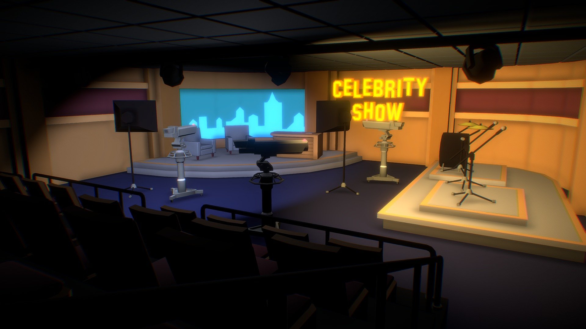 https://omicron.games/ - Talk Show Studio - 3D model by OmicronGames 3d model