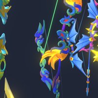 Low Poly Bow Pack wind, tribal, ice, prop, bow, earth, thunder, props, fire, water, holy, blender, blade