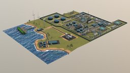 Factory 3D model plant, 3d, model, factory