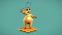 B-E3 cute, yellow, character, robot