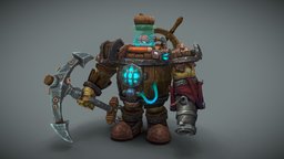 Barrelchest mod, boss, runescape, characterart, clumsy, bernardo, handpainted-texture, stylizedcharacter, bernardocristovao, barrelchest, piecesofhate, modclumsy, handpainted, lowpoly, stylized, fantasy, handpainted-lowpoly