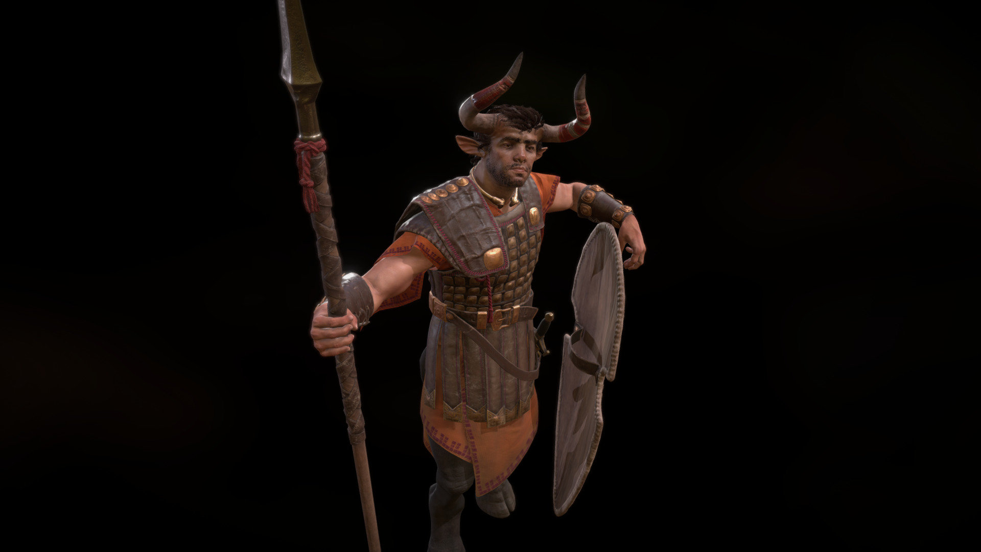 You can buy a t-pose version here: https://skfb.ly/6Uppq

Game ready model based on sumerian mythology. Based on my own concept. Crated using Zbrush, Blender, Marvelous Designer, textured in Substance Painter

More Renders: https://www.artstation.com/artwork/x4vJY - Kusarikku - 3D model by weronika.p (@weronika.p77) 3d model