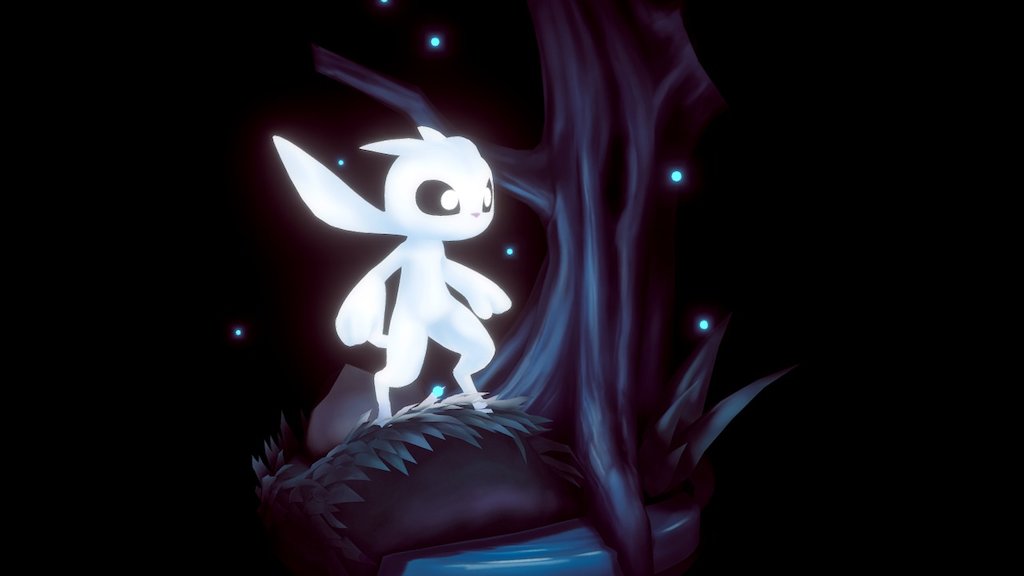 Here's some fanart. I loved everything about Ori and the Blind Forest, except for the fact that it ended. Luckily, Will of the Wisps is coming; I cannot begin to describe the excitement I felt when watching that trailer. I'm sure it's going to be yet another masterpiece.
So here's to Ori and their awesome devs. I hope you like it.

You can check out the song on soundcloud :) (https://soundcloud.com/chrizonic/ori-no-wind) - Ori - 3D model by zcythe 3d model