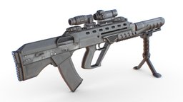 Vulcan rifle, scope, magazine, firearm, sight, ak, bullpup, kalashnikov, handle, silencer, bipod, magnifier, vulcan, foregrip, ukraine, suppressor, gun, black, 545x39mm, red-dot, malyuk, forend, vulcan-m