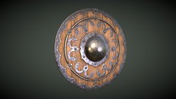 Buckler 02 armor, rpg, viking, medieval, unreal, cry, engine, don, defence, blender-3d, buckler, lods, falcone, unity, game, blender, shield