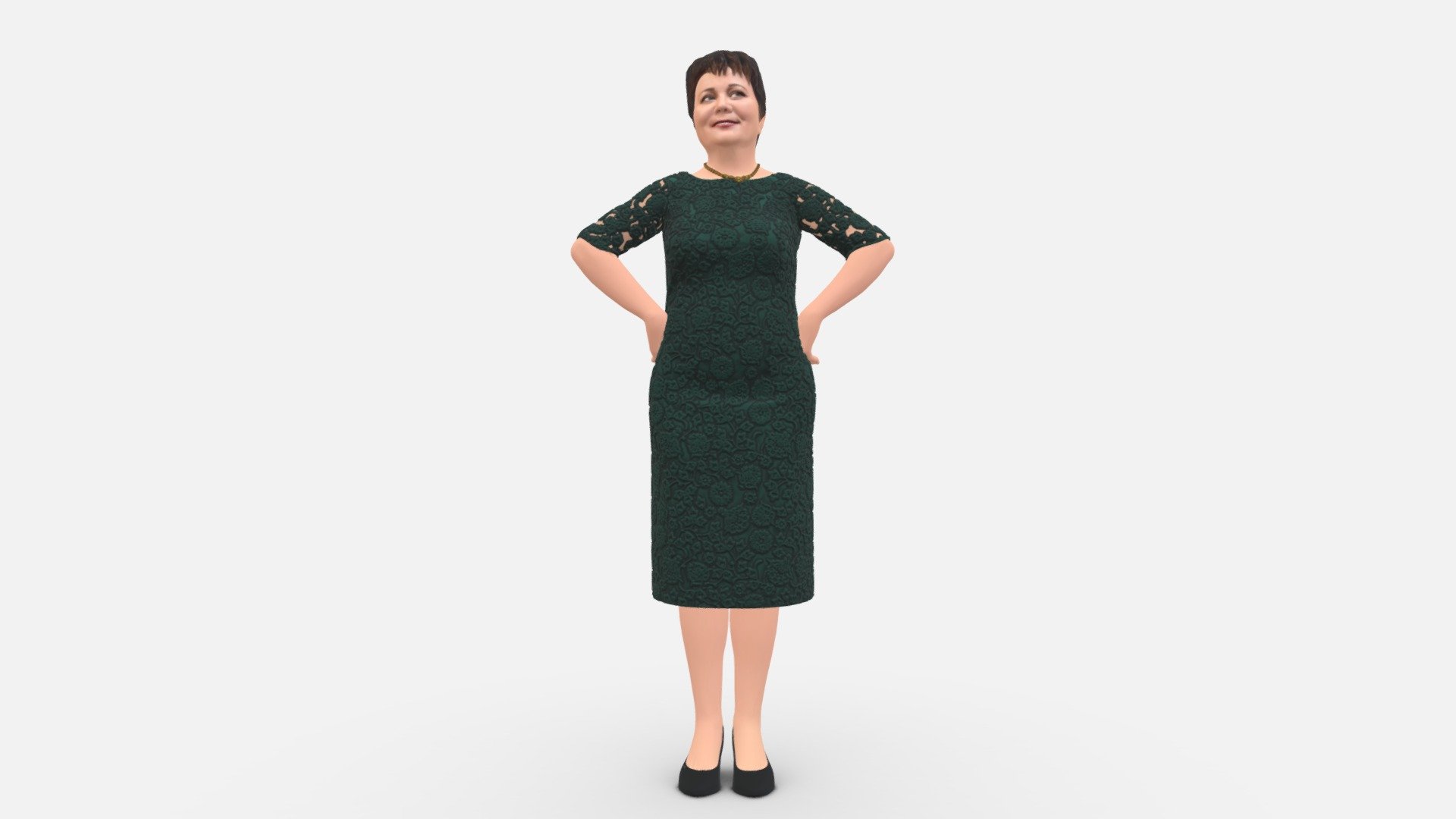 We provide unique 3d scanned models with realistic proportions for closeup and medium-distance views in artworks, paintings and classes. As well as architectural visualization projects.

Main features:




high-end realistic 3d scanned model;

realistic proportions;

highest quality;

low price;

saves you time for more time in landscaping and interiors visualization.

FEATURES 




3d scanned model 

Extremely clean

Edge Loops based

smoothable

symmetrical

professional quality UV map

high level of detail

high resolution textures

real-world scale

system unit: cm

TEXTURES 




Textural Resolution: 4096 x 4096

Color Map

The model is suitable for stereolithography 3d printing 

The model is also ready for fullcolour 3d printing - 001015 woman in green pattern dress - Buy Royalty Free 3D model by 3DFarm 3d model