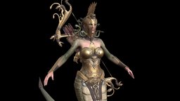 Meduse Gar hair, beast, ancient, rpg, lizard, unreal, snake, mystic, mutant, gorgon, boss, vixen, woman, reptile, serpent, meduse, character, unity, girl, animation, monster, rigged, myphical