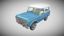 Ford Bronco 1975 ford, mid, midpoly, bronco, game, blender, blender3d, poly, gameasset, car, blue