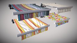 Awnings garden, exterior, unwrap, curtain, awning, pbr