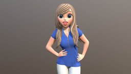 Cartoon Girl_pose1 cute, , character, girl, cartoon, stylized, anime