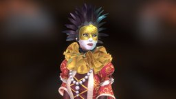 Venice carnival dress , fashion, floor, venice, designer, dress, mask, woman, fancy, feather, marvelous, substance, painter, blender