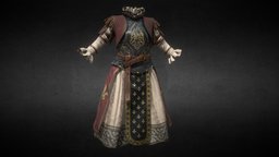 Female Noble Knight Armor armor, plate, medieval, woman, outfit, noble, knight-armor, medieval-prop, medievalfantasyassets, game, gameasset, female, lady, knight, gameready
