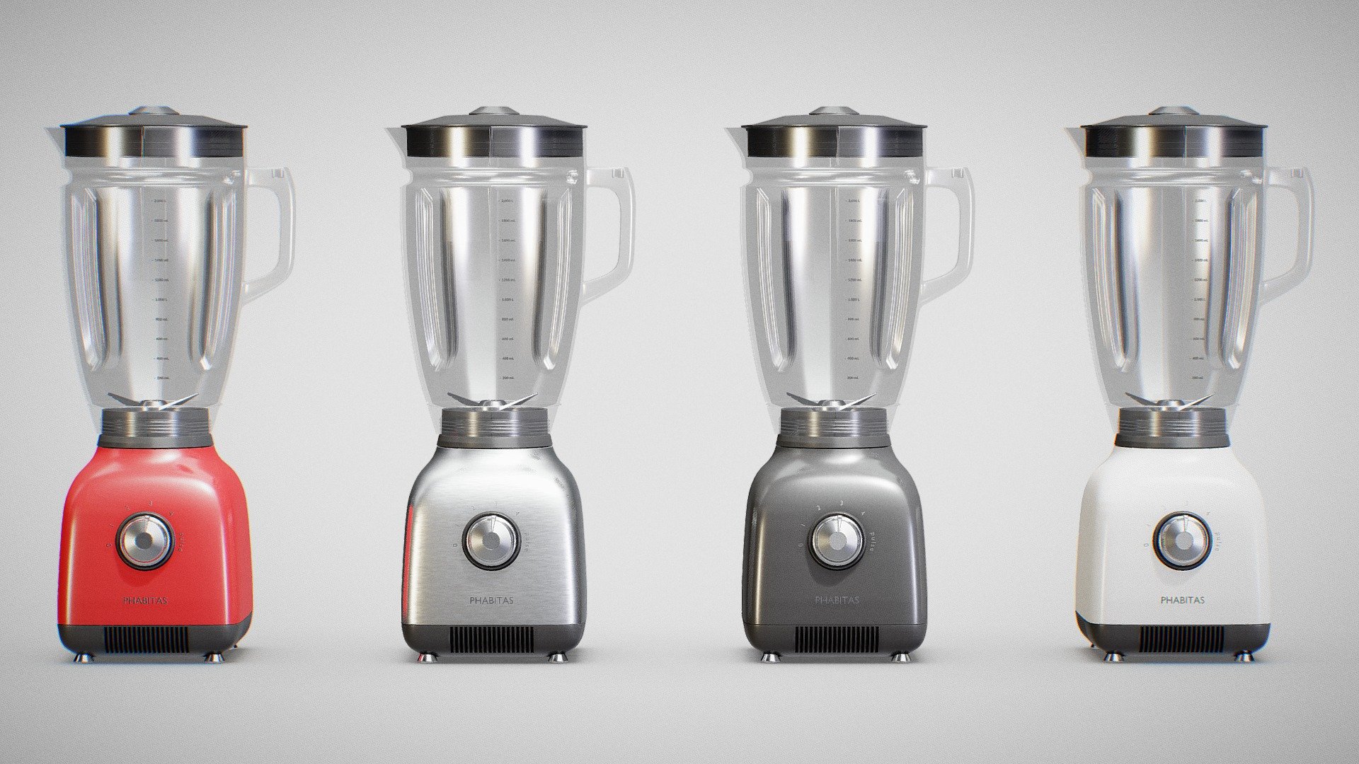 Blender/Mixer created using reference pictures.

3D Models:





Modeled with Blender 2.80 Beta.




Midpoly (17K verts) and Highpoly (69K verts) files.




BLEND, FBX, OBJ, STL and DAE formats.



Textures:





Created with Substance Painter.




4 Texture Packs (Red, Metal, Black and White).




2K 8-bit PNG format.




PBR Metal/Roughness standard.


 - Blender 01 - Buy Royalty Free 3D model by Fabio Orsi (@fabioorsi) 3d model