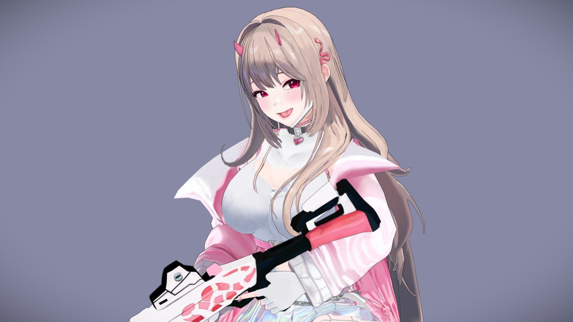Support me here: https://boosty.to/miso3d (discounted models available)
Other platforms: tinyurl.com/misoshop (Booth)

Removable clothes, VRM files for Vtubing, UnityPackage full VRC setup, Gun and Phone props, Blender native file, up to 4k res textures.
70+ blendshapes including ARKiT (Apple) blendshapes, unlimited facial expressions!~

Bunny skin coming soon! - Viper - NIKKE: Goddess Of Victory - 3D model by ᴍɪꜱᴏ (@miso3d) 3d model