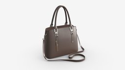 Women summer shoulder bag brown modern, style, leather, luxury, fashion, bag, brown, summer, handle, accessory, woman, shoulder, handbag, carry, fashionable, 3d, pbr, female, lady