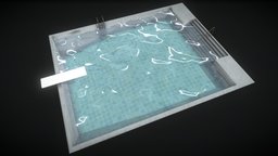 Swimming Pool ladder, unreal, board, dive, ready, outside, pool, realistic, water, engine, swim, ue4, unity3d, game, low, poly, textured, modular, ue5