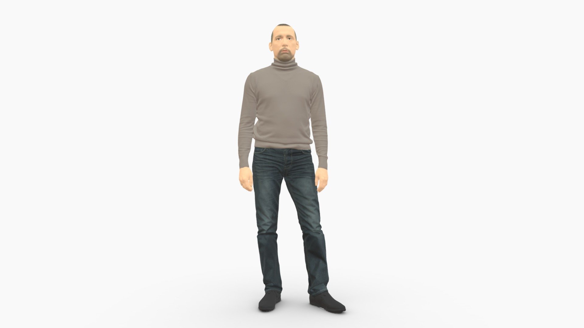 We provide unique 3d scanned models with realistic proportions for closeup and medium-distance views in artworks, paintings and classes. As well as architectural visualization projects.

Main features:




high-end realistic 3d scanned model;

realistic proportions;

highest quality;

low price;

saves you time for more time in landscaping and interiors visualization.

FEATURES 




3d scanned model 

Extremely clean

Edge Loops based

smoothable

symmetrical

professional quality UV map

high level of detail

high resolution textures

real-world scale

system unit: cm

TEXTURES 




Textural Resolution: 4096 x 4096

Color Map

The model is suitable for stereolithography 3d printing 

The model is also ready for fullcolour 3d printing - Guy The Coffee Turtleneck 0514 - Buy Royalty Free 3D model by 3DFarm 3d model