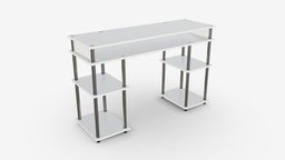 Student Shelves Desk device, shelf, work, desk, desktop, display, table, drawer, bookshelf, writing, workspace, height, workplace, 3d, pbr, design, student