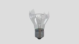 Light Bulb Broken lamp, bulb, led, thread, retro, broken, tesla, metal, old, iron, filament, lightbulb, lightning, edison, fluorescent, bulbs, halogen, incandescent, diode, glass, lowpoly, gameart, electric, light, gameready