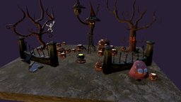 Witch House blood, skeleton, cute, mushroom, jack-o-lantern, tim-burton, witch, free, halloween, pumpkin, spooky, horror