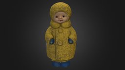 Old USSR Soviet Rubber Toy Child toy, soviet, vintage, retro, child, old, scanned, rubber, ussr, girl, 3d, model, scan, human