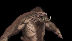 Were Boar beast, ancient, rpg, pig, unreal, mystic, mutant, boar, giant, fur, mighty, boss, wildboar, character, unity, pbr, animation, monster, rigged, wereboar, thehog