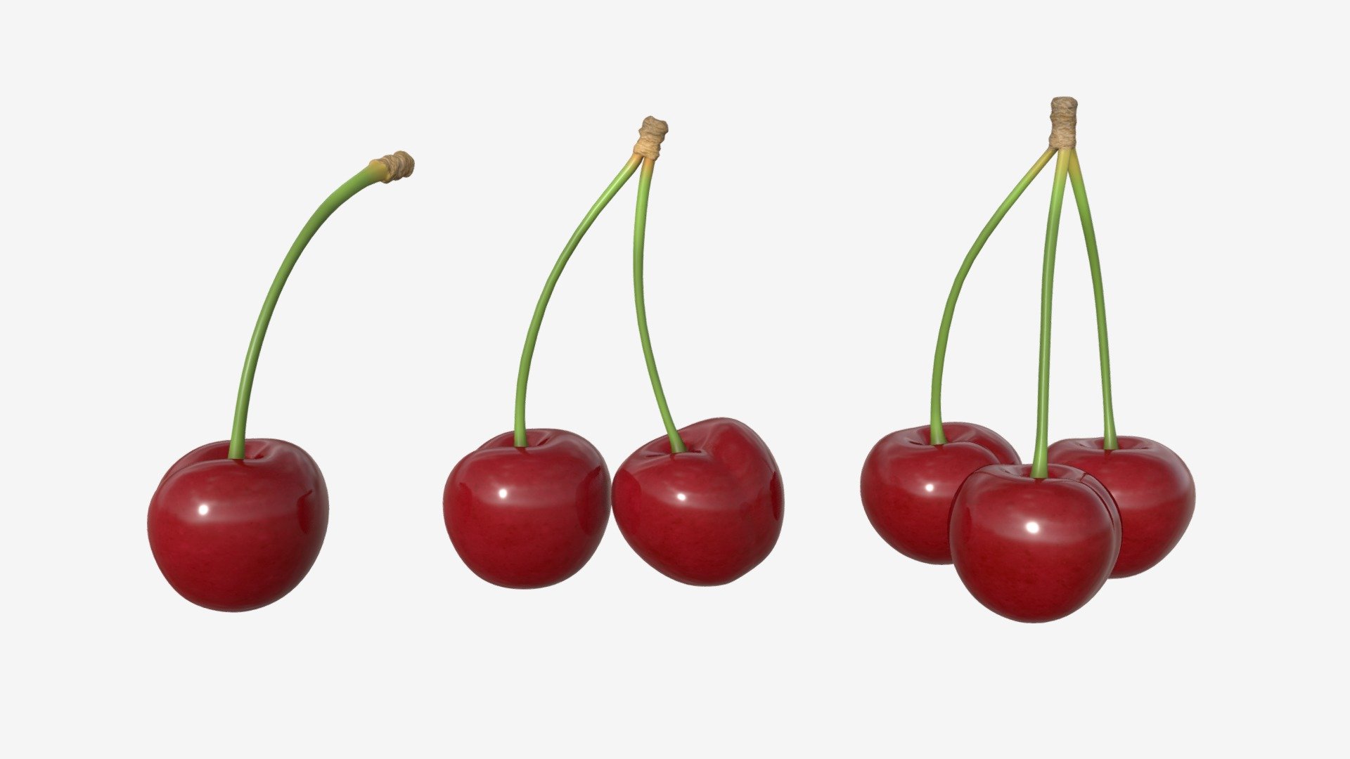 Cherry single double triple - Buy Royalty Free 3D model by HQ3DMOD (@AivisAstics) 3d model