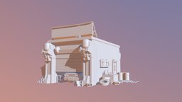 Garage_LP vehicles, garage, xyz-school, without-textures, maya, lowpoly, car, environment