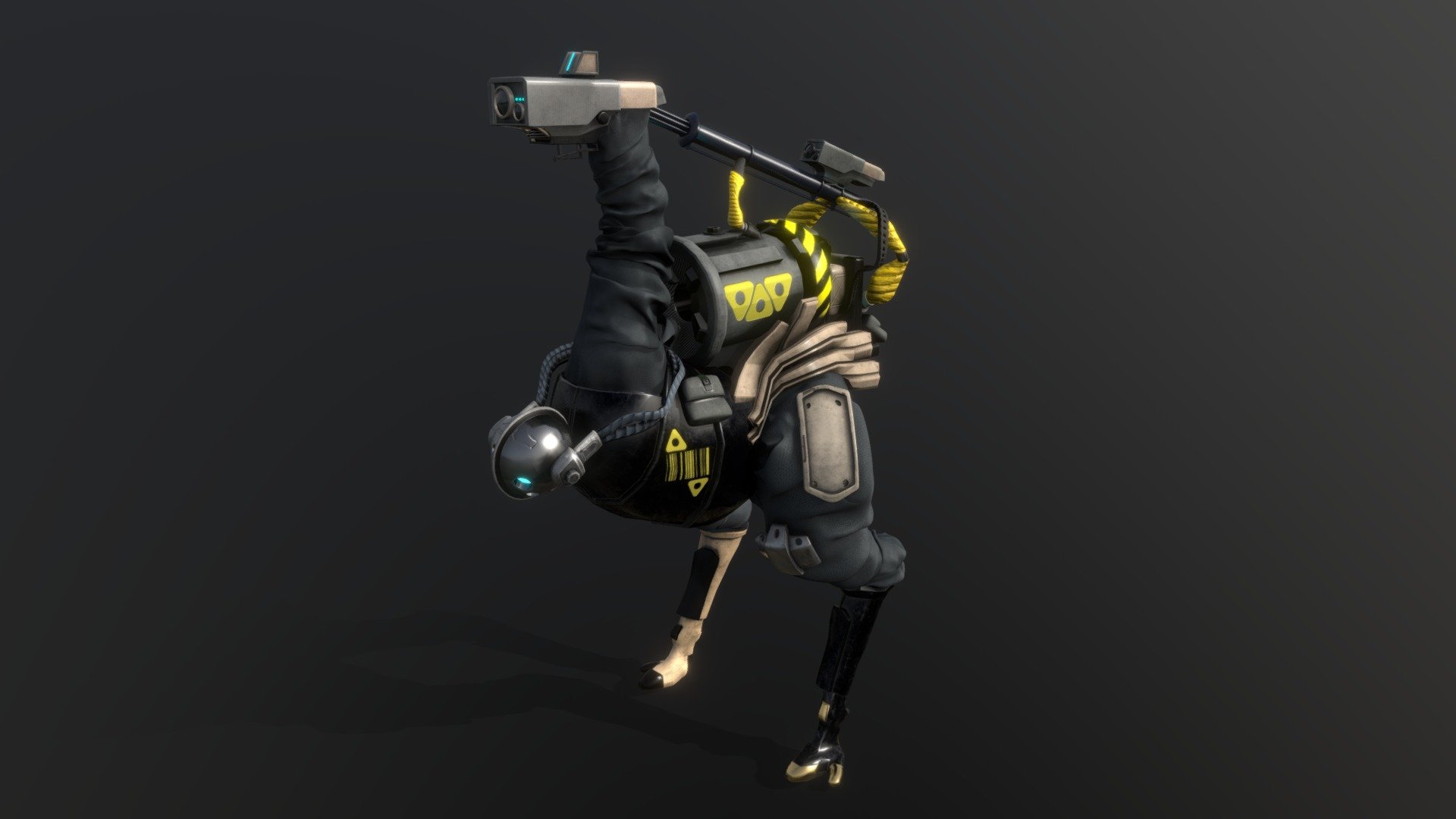 Based on illustration by John McKenna and works of Yoji Shinkawa of Metal Gear fame. Modeled in Maya and tweaked in Zbrush, cloth done in Marvelous Designer and textured in Substance Painter. Illustration by John McKenna: http://johnmckennaillustration.blogspot.com/2011/04/combat-ostrich.html - CH1_CK3_n_ - 3D model by bazoomba 3d model