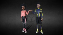CC3 Amanda & Adam toon, cute, boy, clothes, toony, afro, fabric, sweater, knitwear, sporty, couple, femalecharacter, cardigan, male-human, cutegirl, reallusion, stylizedcharacter, girl, female, stylized, male, black