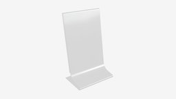 Acrylic table talker mockup 02 frame, cafe, stand, restaurant, event, card, flyer, template, holder, display, information, table, clean, mock, menu, blank, 3d, pbr, plastic, talker