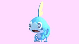 Sobble chameleon, pokemon, sad, switch, lizard, nintendo, cry, shields, water, clay, starter, blender-3d, nintendoswitch, blender, sword, shield, galar, sobble, pokemonswordandshield, gen8