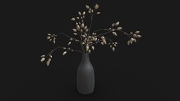 Dried Grass Flowers II plant, grass, plants, pot, flower, pots, vase, flowers, indoor, decorative, ceramic, dried, nature, dry, decoration, interior, black