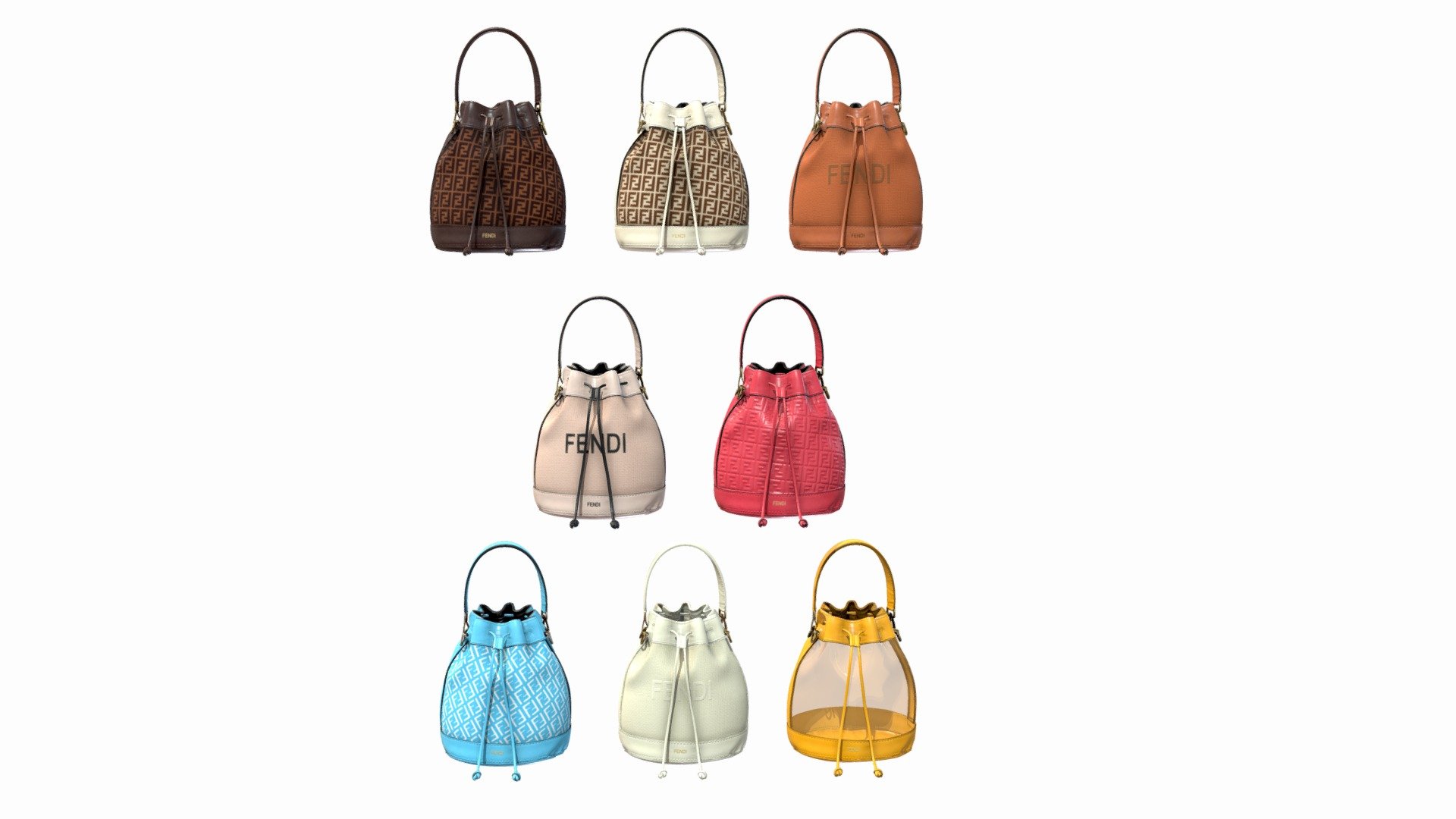 THIS PARAMETERS INCLUDED FOR EACH HANDBAG

Features

PBR 4096 x 4096 textures (BaseColor / Metallic / Roughness / Normal / AO / opacity for yellow bag)

Polycount for bag [13561 faces - 27100 tris - 13748 verts]

System unit is cm for Maya

Real world scale 15 x 17 x 12 cm [Length-Heigth-Width]

Textures

General Textures [BaseColor-Metallic-Height-AO-Normal-Roughness] _ .png 4096 x 4096_

Files:




fbx file



obj file



dae file
 - Fendi Purse - Buy Royalty Free 3D model by Paris (@AAAAAAAAAbla) 3d model