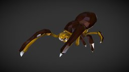 Glyphid Grunt spider, galactica, deep, low_poly, rock