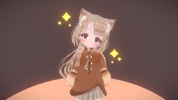 Choubi chibi, avatar, animegirl, vrchat, animemodel, chibi-character, anime-character, vroid, character, 3d, anime, vroidstudio