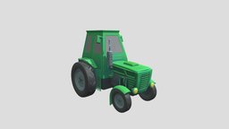 Tractor cartoon field, country, road, camp, tractor, ffa, wheat