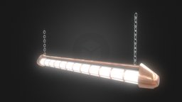 Industrial Ceiling Lamp lamp, ceiling, chain, copper, substancepainter, substance, industrial, light