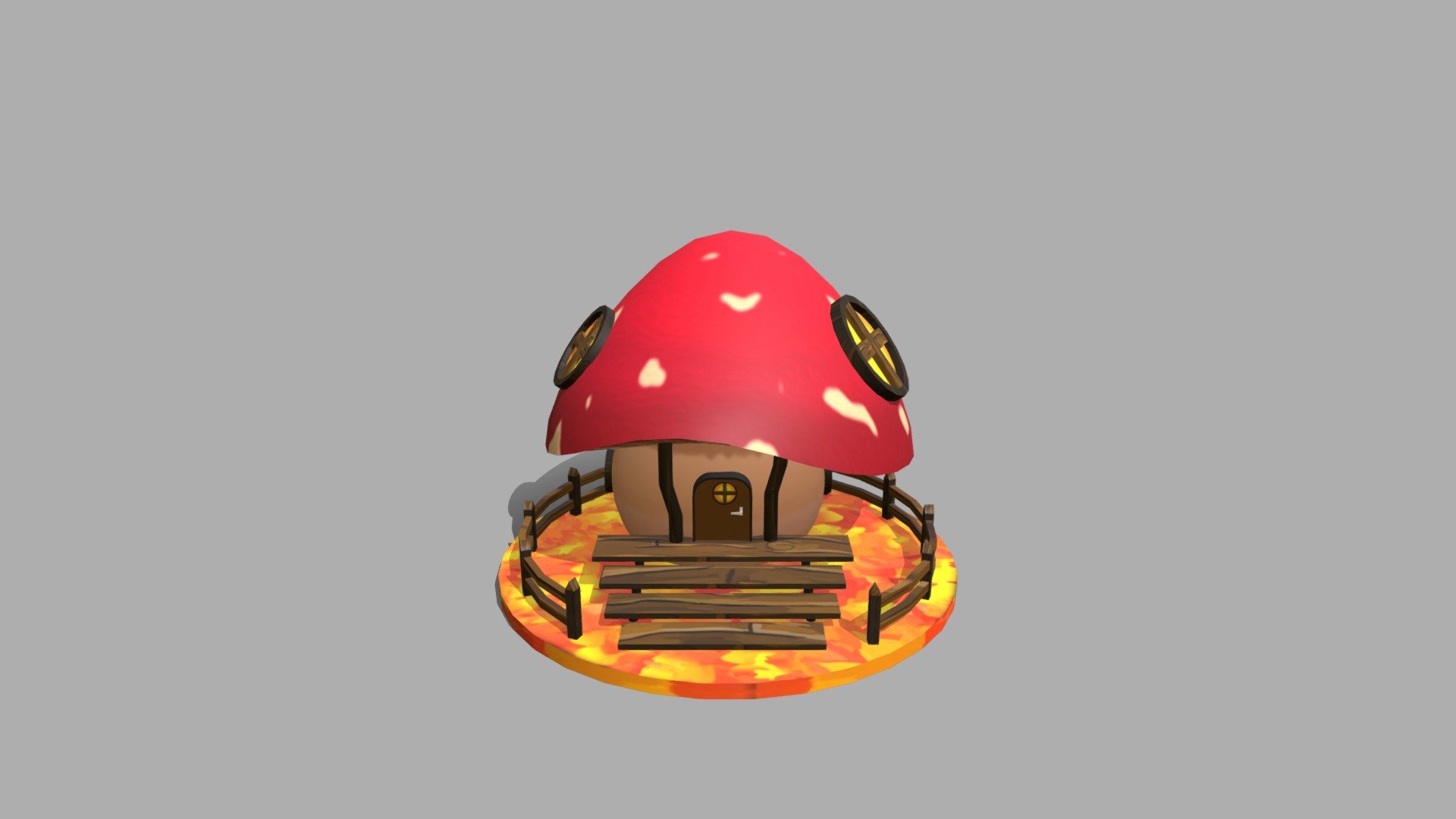 This project was created in the sense of a school project in the subject 3D Software / Animation. Due to not being the most talented 3D Artist yet, I still had some trouble with certain areas, but overall I'm quite happy with the result. 
I decided to go with a cute, little mushroom house, because the idea was always quite appealing to me, and because I could just picture it perfectly in an autumn-like atmosphere 3d model
