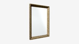 Mirror Baker Avery room, modern, wooden, rectangle, floor, mirror, apartment, furniture, contemporary, baker, avery, gilded, 3d, pbr, design, decoration, interior, wall