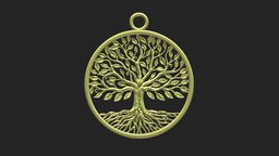 Tree Of Life Pedant 3D Print stl, tree, jewellery, ancient, printing, jewelry, pendant, obj, leaf, medallion, christ, jesus, heaven, relief, underworld, nature, sacred, printable, necklace, bas, sculptures, religious, christianity, fundamental, philosophical, archetype, 3d, art, design, concept, mythologies