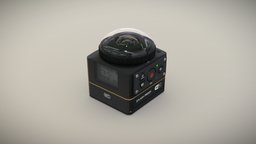 Kodak Pixpro SP360 4K vr action camera eye, fish, device, 360, action, shock, dust, proof, extreme, camera, water, dvr, recorder, stream, hobby, freeze, rugged, fisheye, streaming, camcorder, waterproof, around, actioncamera, low-poly, 3d, low, poly, model, digital, video, sport