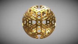 Sphere Mandala Decoration lamp, ancient, prop, medieval, unreal, geodesic, sphere, furniture, decor, metal, golden, metallic, unrealengine, mandala, geode, enviromentasset, abstractart, unity, unity3d, asset, art, decoration, fantasy, gold, gameready, abstractfurniture